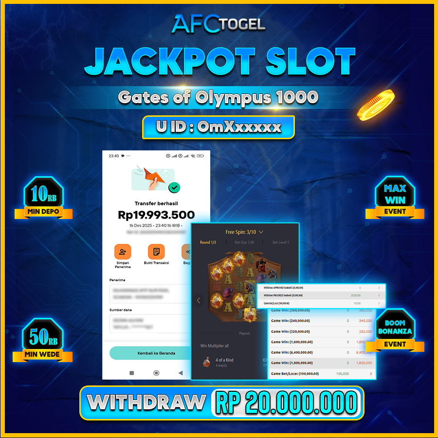AFCTOGEL JACKPOT SLOT wild bounty showdown Rp.20.000.000.,-LUNAS