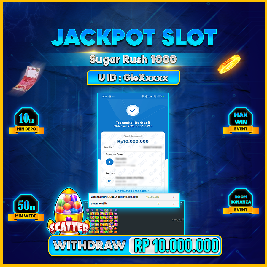 AFCTOGEL JACKPOT SUGAR RUSH 1000 Rp.10.000.000.,-LUNAS