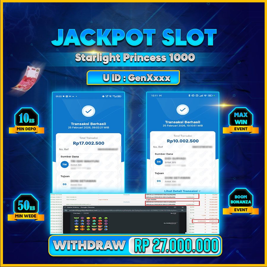 AFCTOGEL JACKPOT STARLIGHT PRINCESS 1000 Rp.21.360.000.,-LUNAS