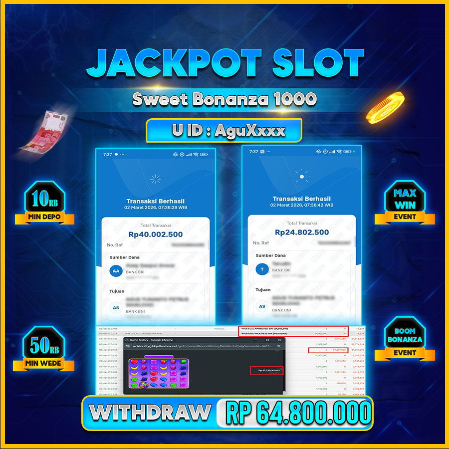 AFCTOGEL JACKPOT SWEET BONANZA 1000 Rp.64.800.000.,-LUNAS